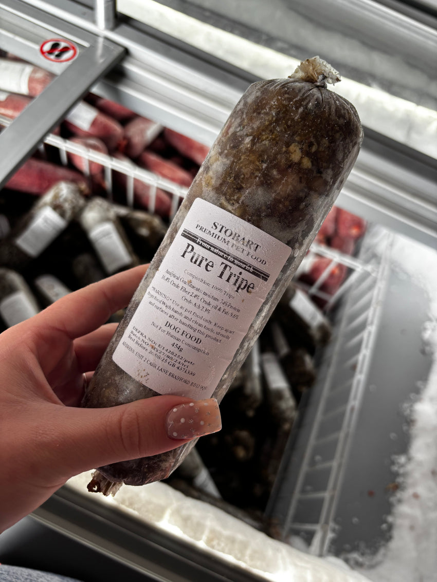 Stobart Raw Tripe dog food roll – nutrient-rich green tripe for dogs