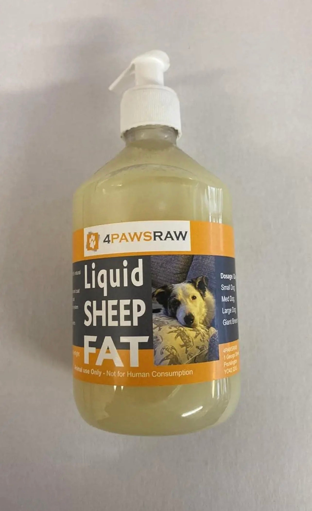Liquid Sheep Fat – 100% natural food supplement for your dog.