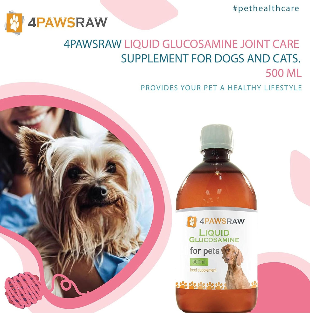 Liquid Joint Care Supplement with Glucosamine For Dogs or Cats with Joint Issues